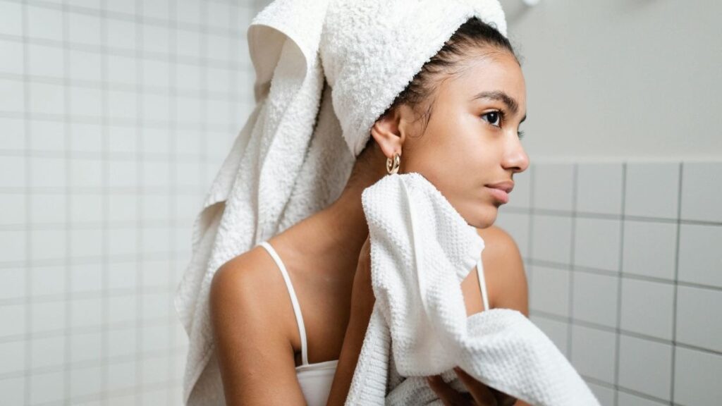 Pat your skin dry gently